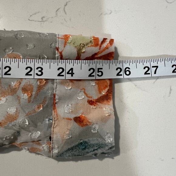 Daniel Rainn Ashlee floral print Swiss Dot Button Up Sheer blouse Women’s size L - Picture 13 of 15